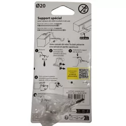 Support de Tringle pour Caisson de Volet Roulant - Blanc Satiné - D20cm