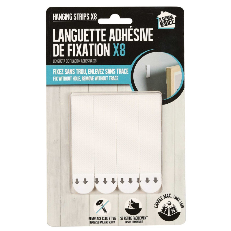 Languettes de Fixation Murales (Pack de 8) 7kg Languettes de Fixation Murales (Pack de 8) 7kg