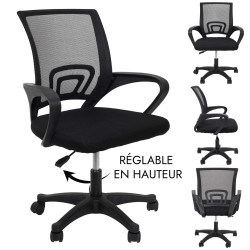 Fauteuil de Bureau Noir Ergonomique