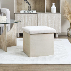 COFFRE POUF PLIABLE EMILIA BEIGE