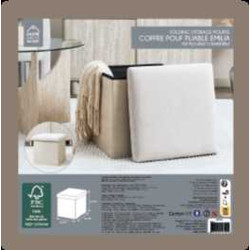COFFRE POUF PLIABLE EMILIA BEIGE