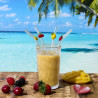 PAILLE EN VERRE FORME FRUIT X4 AVEC GOUP