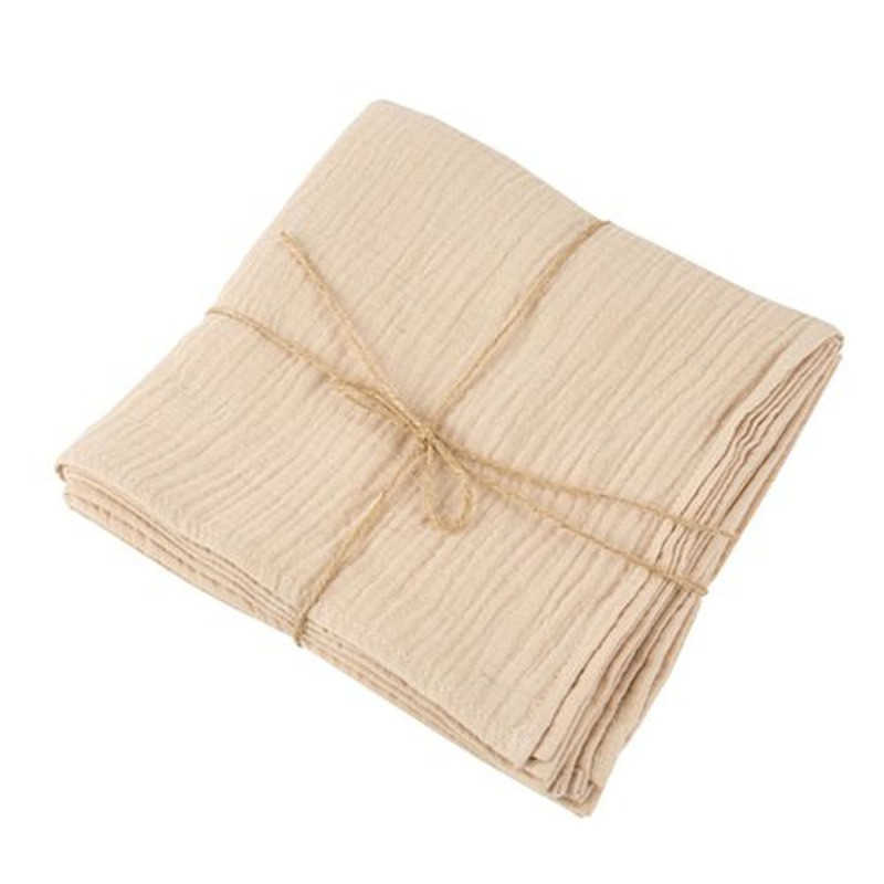 4 Serviettes Gaze de Coton Lin 40x40cm