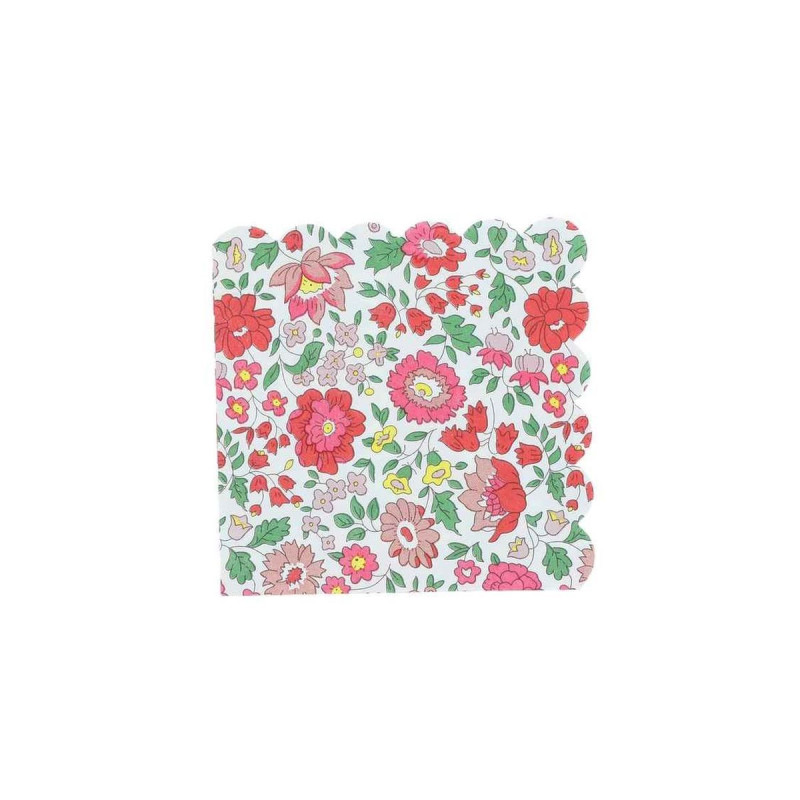 20 Serviettes Cocktail Fleurs Rétro Papi