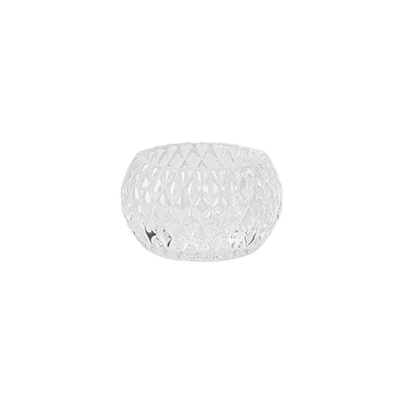 Bougeoir Chloé Verre Transparent Rainuré