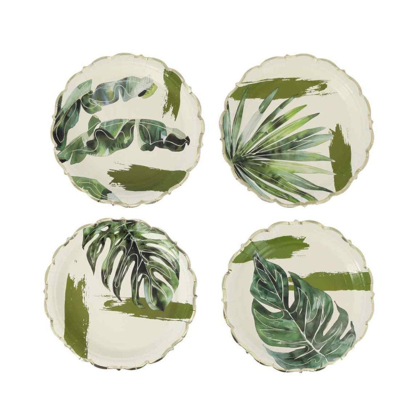 8 Petites Assiettes Coco Palm Carton Crè