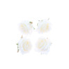 4 Roses Tissu Blanc Ø6cm - à Poser