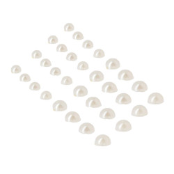 144 Demi-Perles Blanches Nacrées avec Ad