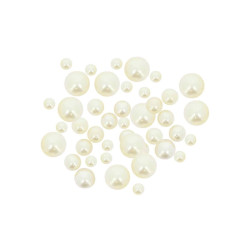50 Perles Blanches Nacrées De 0,5 à 1cm