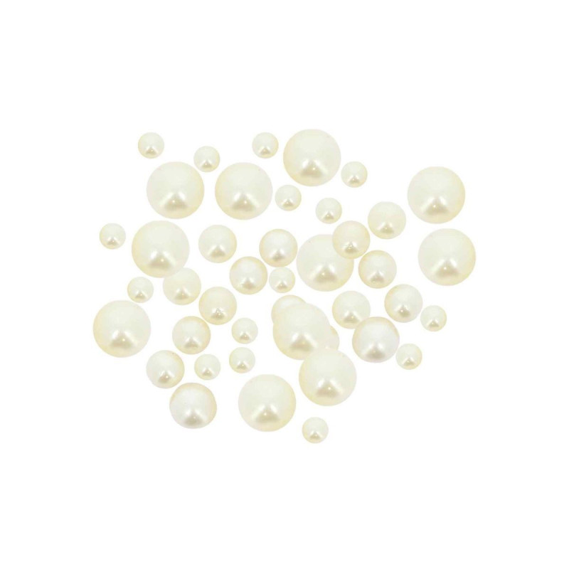 50 Perles Blanches Nacrées De 0,5 à 1cm