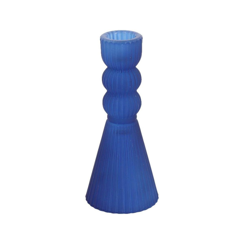 Bougeoir Noah Verre Opaque Mat Indigo Ø6
