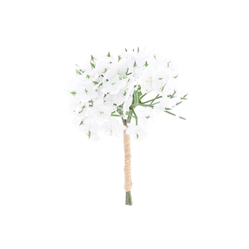 10 Branches de 6 Fleurs Blanches sur Tig