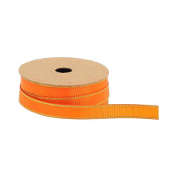 Ruban Tissu Orange et Liseré Or 1cmx5m
