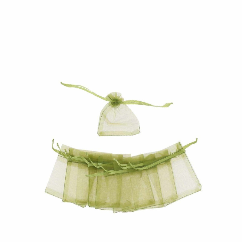 10 Pochons Organza Vert Sauge 8x10cm