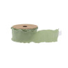Ruban Bords Ondulés Tissu Froissé Vert d