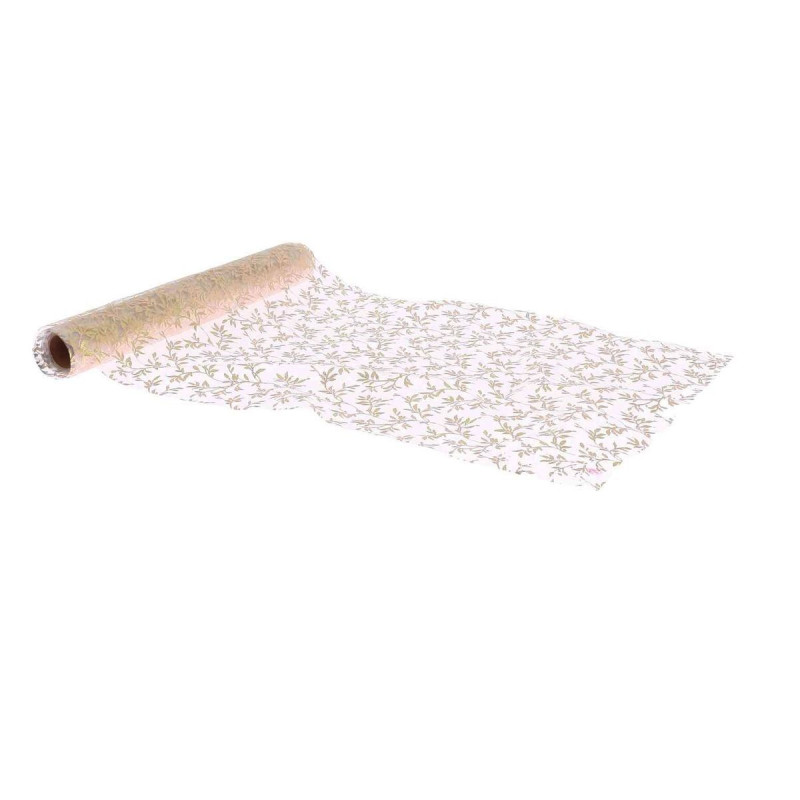 Chemin de Table Feuillage Organza et Or