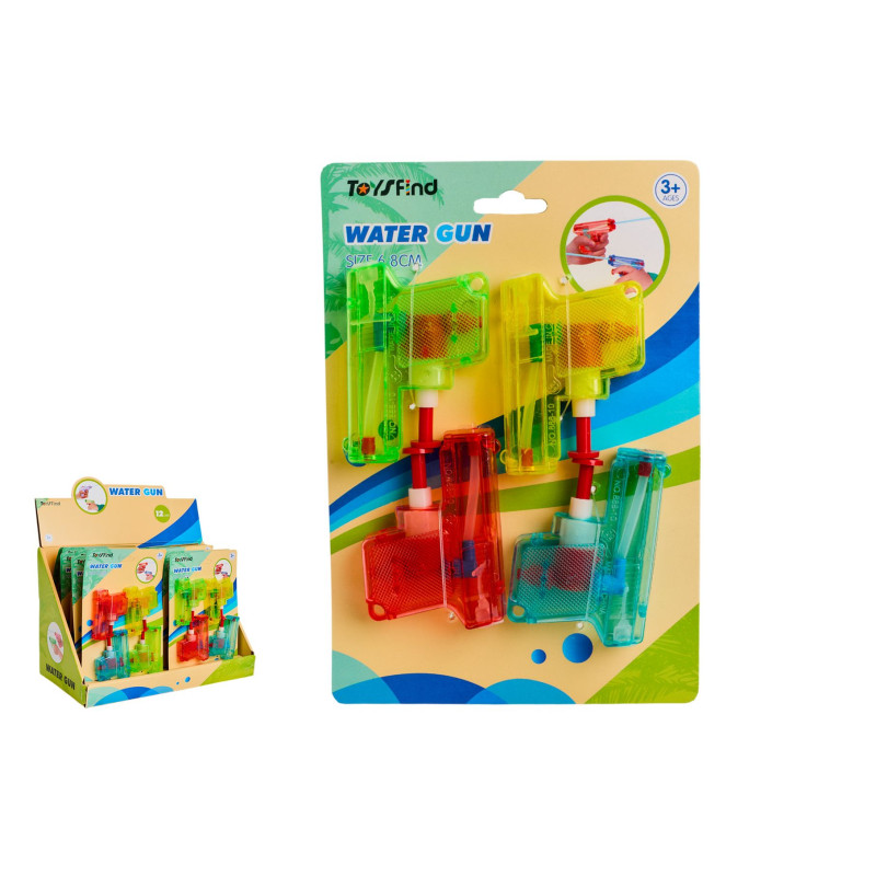 Set de 4 pistolets à eau 1 jet 6,8cm 6,8