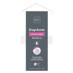 DRAP HOUSSE OSCAR BLANC MICROF 90x190CM