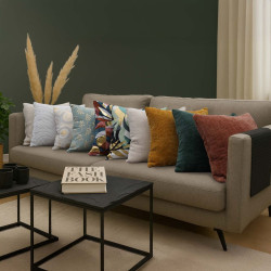 HOUSSE COUSSIN LEO OCRE 40x40CM VELOURS