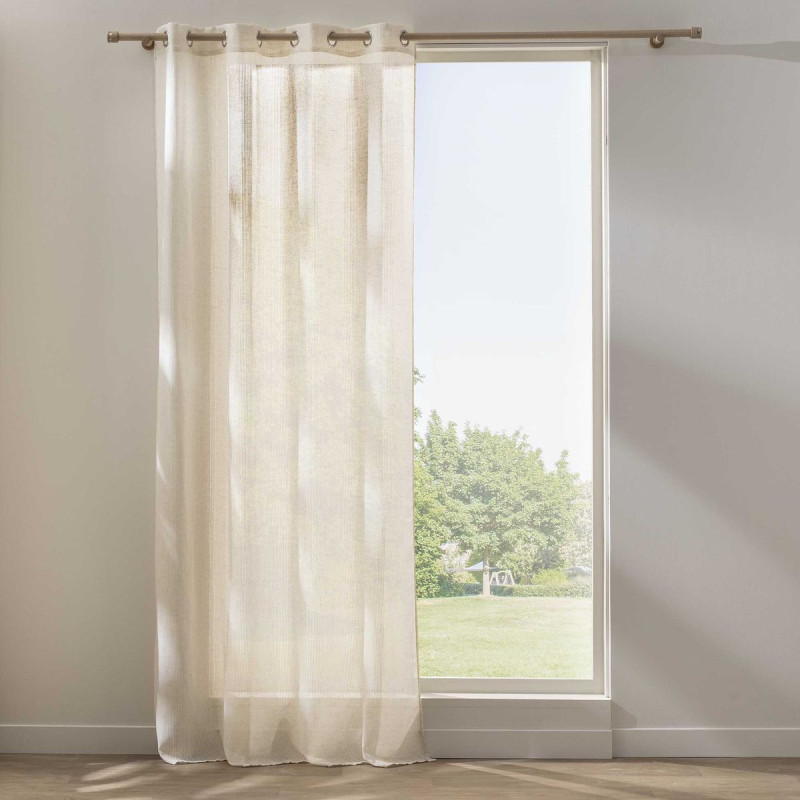 VOILE RAYE SANYA 140x260CM EFFET LIN TIS