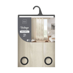 VOILE RAYE SANYA 140x260CM EFFET LIN TIS