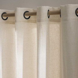 VOILE RAYE SANYA 140x260CM EFFET LIN TIS