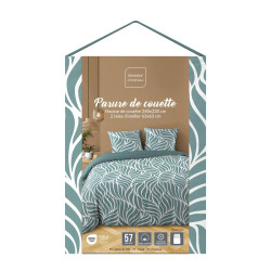 PARURE MORGANE BLEU 2 PERS 240x220CM IMP