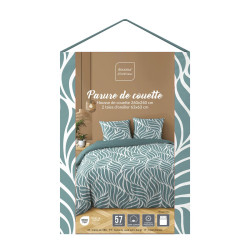 PARURE MORGANE BLEU 2 PERS 260x240CM IMP