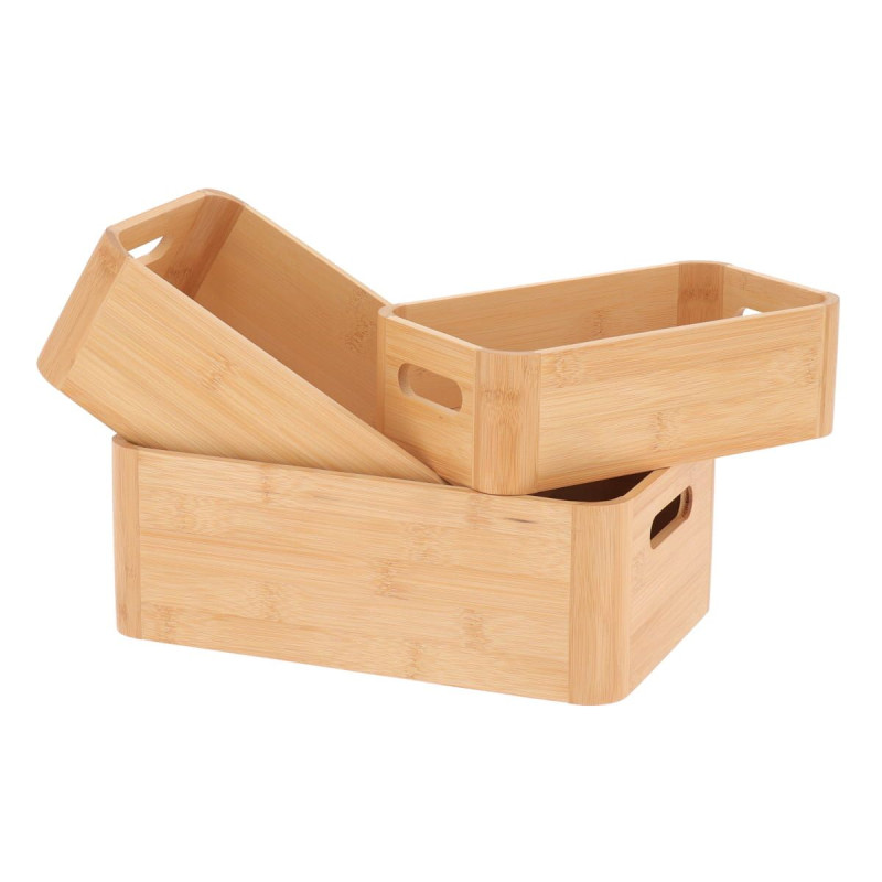 SET 3 BOITES DE RANGEMENT BAMBOU