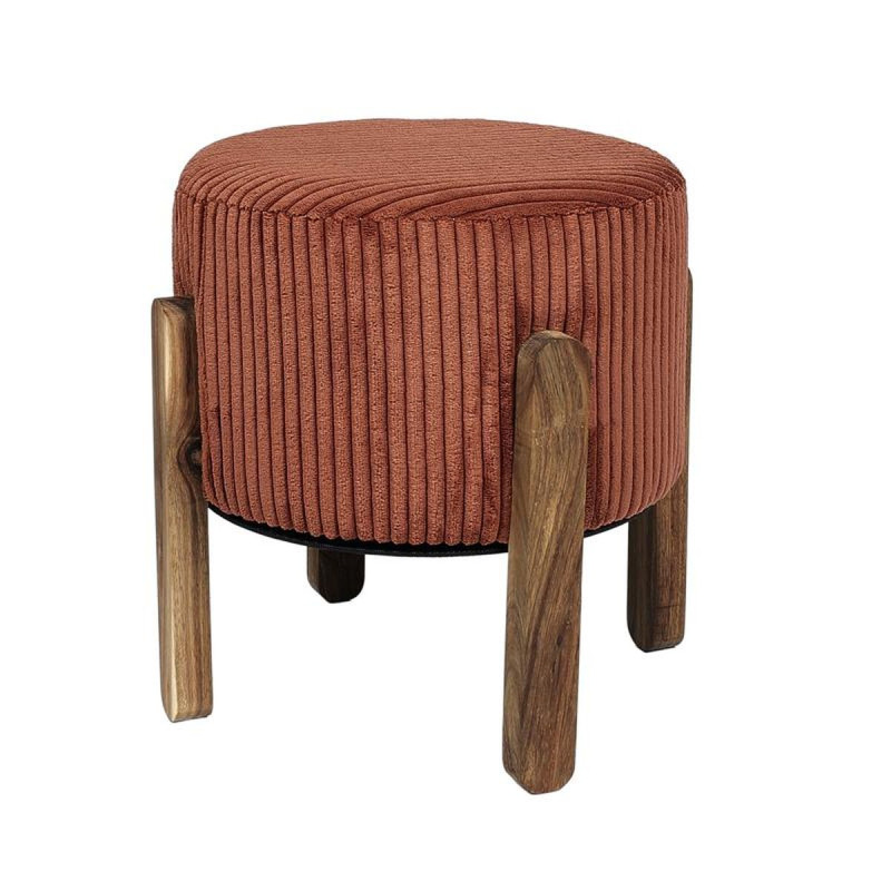 Tabouret Côtelé Scott Terracotta - D 35 cm Tabouret Côtelé Scott Terracotta - D 35 cm