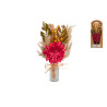 Mini bouquet déco fleurs séchées rouge