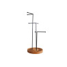 Porte bijoux metal noir sur socle bois