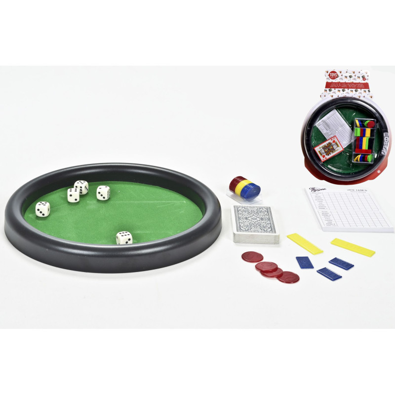 Piste de 421 + 5 dés +100 jetons + 54 ca