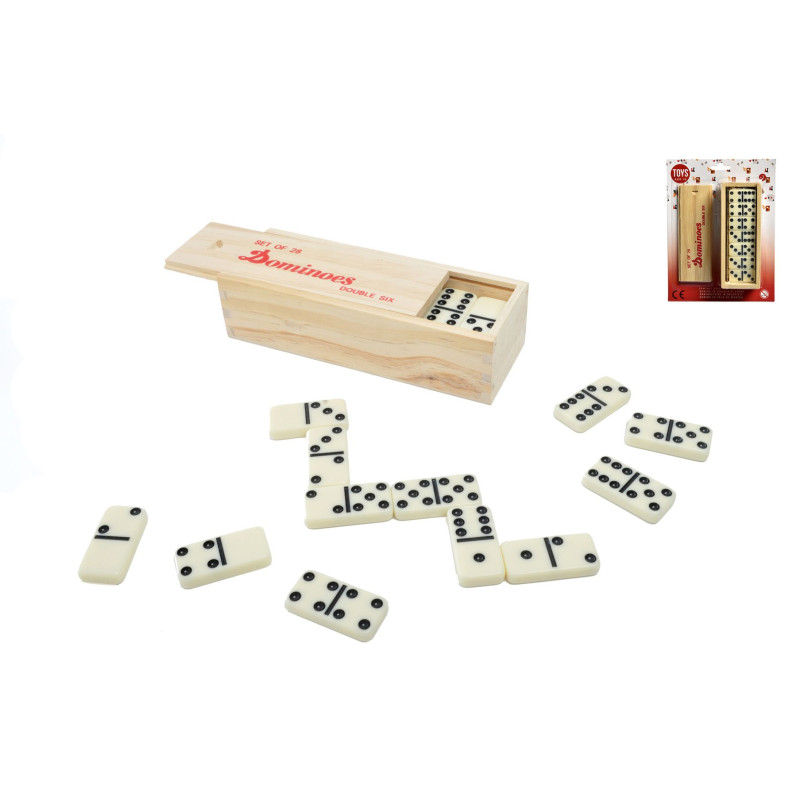 Jeu de Dominos Classique 28 Pièces - Boîte de Rangement en Bois Jeu de Dominos Classique 28 Pièces - Boîte de Rangement en Bois