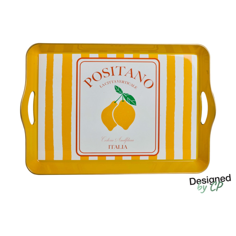 Plateau rect 45x30cm POSITANO citron