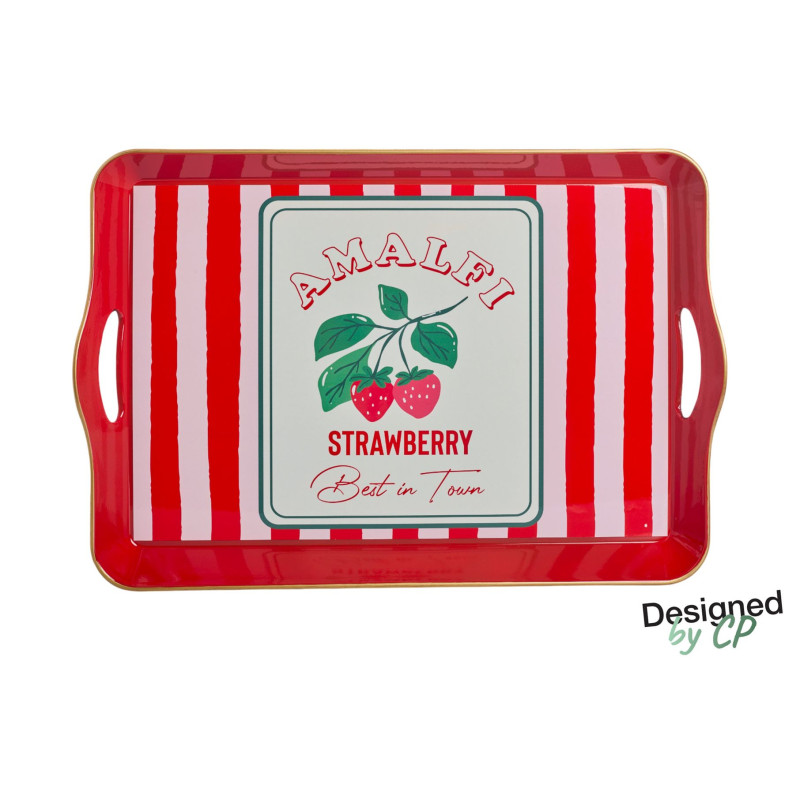 Plateau rect 45x30cm AMALFI fraise