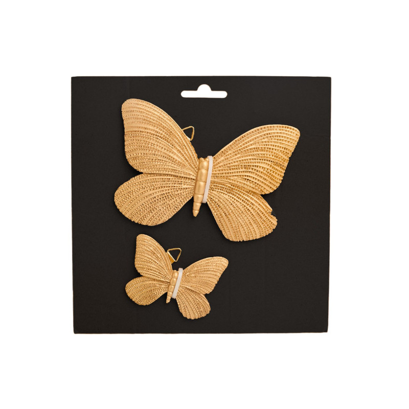 Lot de 2 Décos Murales Papillons Dorés Lot de 2 Décos Murales Papillons Dorés