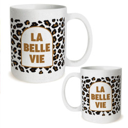 MUG A PAILLETTES LEOPARD LA BELLE VIE