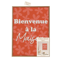 TOILE TUFTEE BIENVENUE A LA MAISON