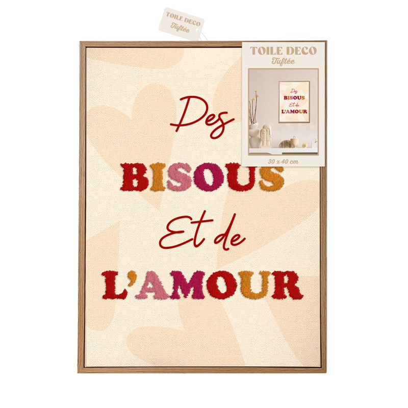 TOILE TUFTEE DES BISOUS ET DE L AMOUR