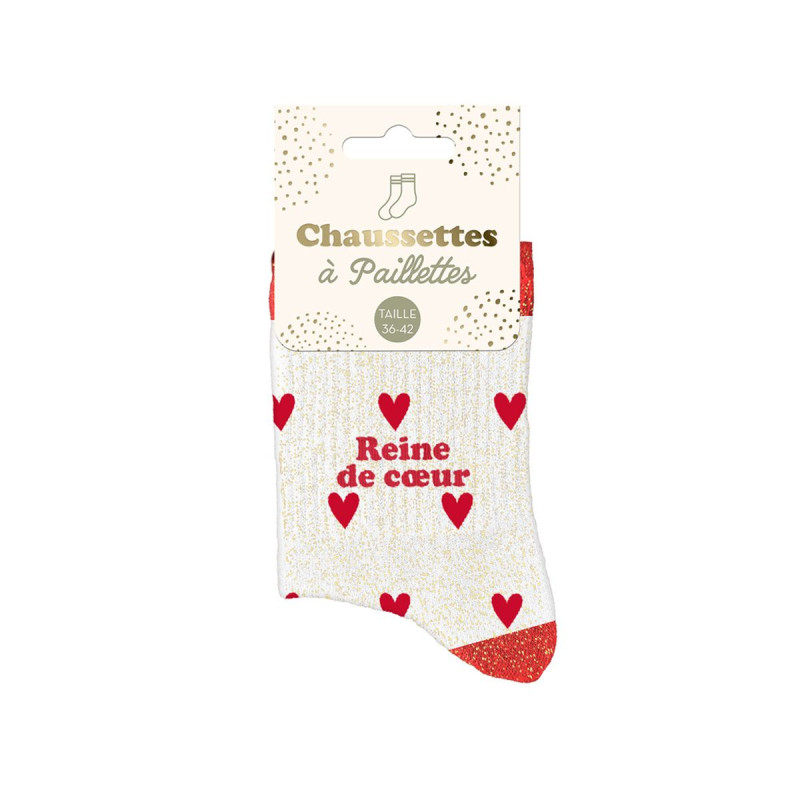 CHAUSSETTES PAILL. CŒURS REINE DE CŒUR