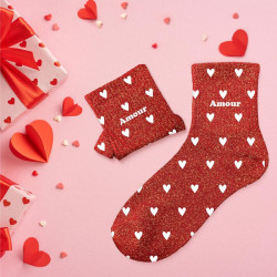CHAUSSETTES PAILL. CŒURS AMOUR