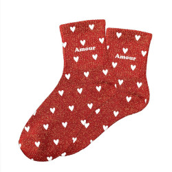 CHAUSSETTES PAILL. CŒURS AMOUR