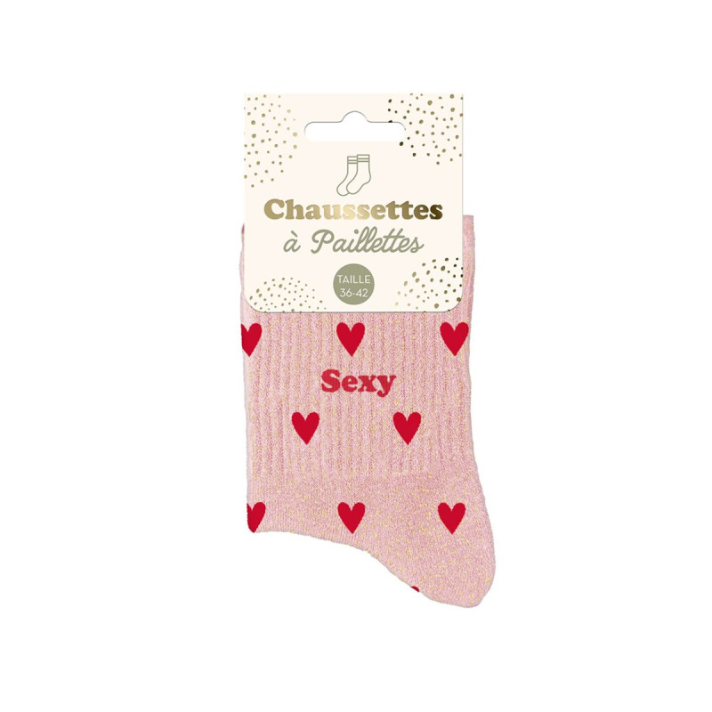 CHAUSSETTES PAILL. CŒURS SEXY