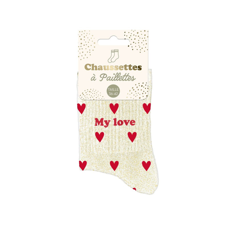CHAUSSETTES PAILL. CŒURS MY LOVE