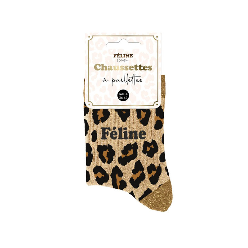 CHAUSSETTES PAILL. LEOPARD FELINE