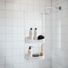 Serviteur de Douche Vesper Blanc 2 Paniers - Douceur d'Intérieur Serviteur de Douche Vesper Blanc 2 Paniers - Douceur d'Intérieur