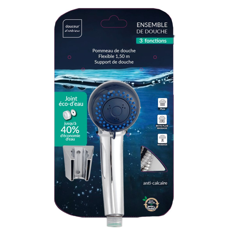 KIT DOUCHE HYDRO CHROME 3 FONCTIONS H19