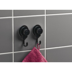 Set de 2 Crochets Noirs à Ventouses - Douceur d'Intérieur