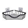 PANIER DOUCHE ANGLE FIL ALU NOIR + ADHES